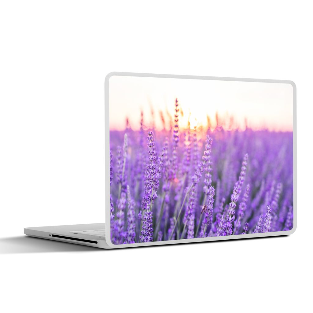 MuchoWow Laptop Aufkleber Sticker Cover Lavendel - Nahaufnahme - Lila - Blumen 32.5x23.5 cm - Sticker für Laptop - Selbstklebend