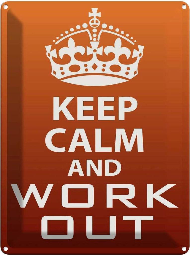 vianmo Blechschild 40x30 cm Keep Calm and work out Yoga Produktbild 