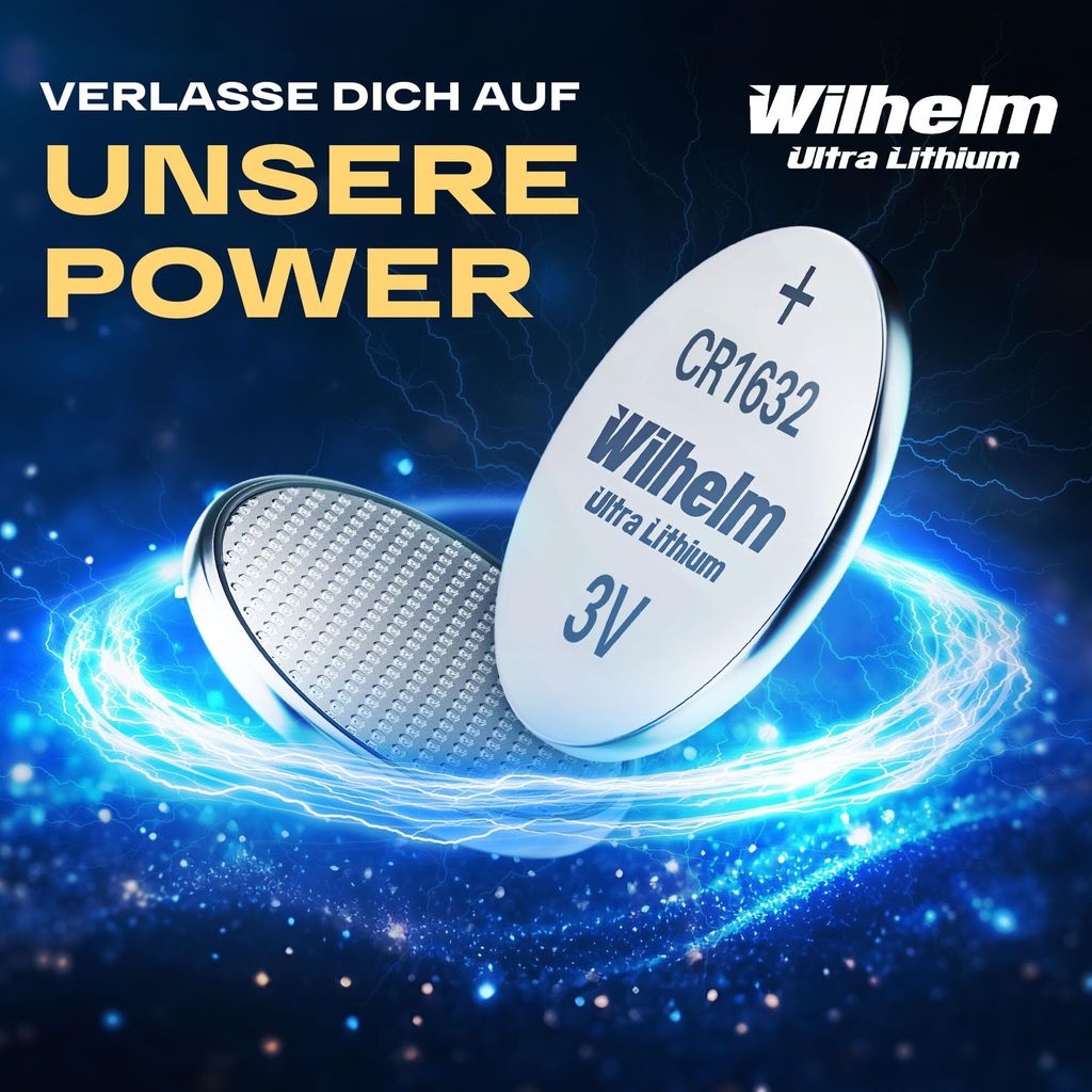 4 x CR1632 CR 1632 WILHELM Lithium Knopfzelle 3V 140 mAh Produktbild 7