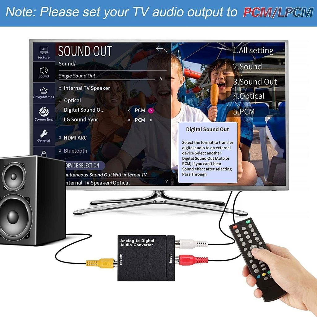Digital Zu Analog Audio Konverter Wandler Optisch Toslink Produktbild 4