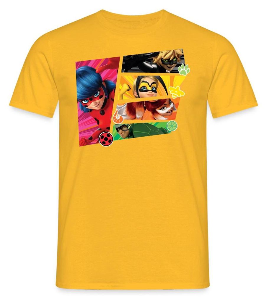Spreadshirt Miraculous Superhelden Männer T-Shirt, S, Gelb