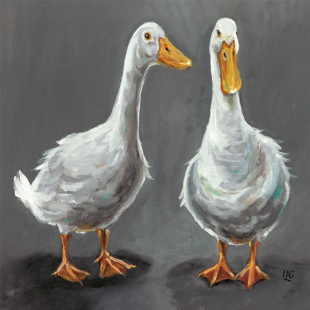 Quadro Louise Brown What's Up Duck 40x40 cm - Tela Decorativa d'Autore
