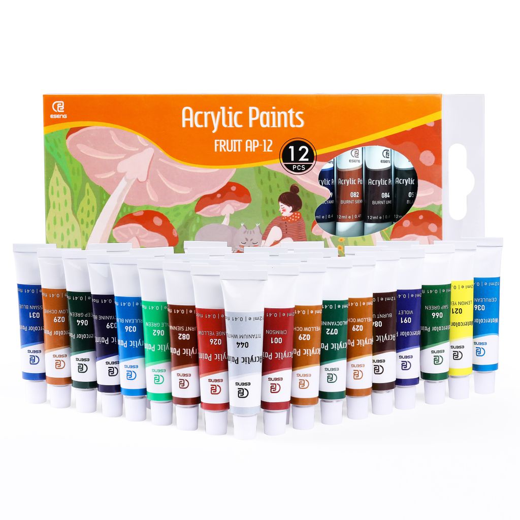 ESENG Premium Acrylfarben Fruit AP-12, Set 12 Tuben x 12ml