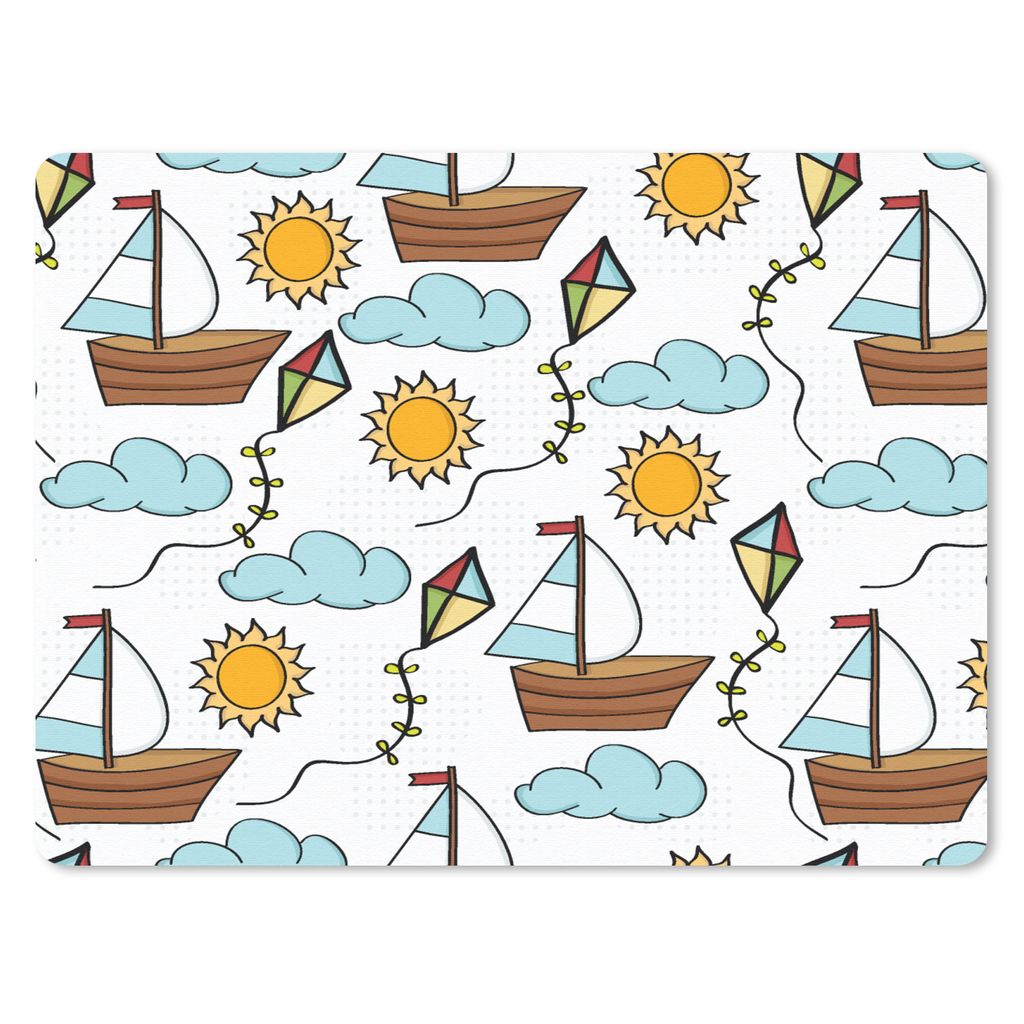 MuchoWow Mauspad Mousepad Drachen - Sommer - Boot - Muster 40x30 cm - Mousepads - Maus Mat - Pad - Mausunterlage - Anti Rutsch