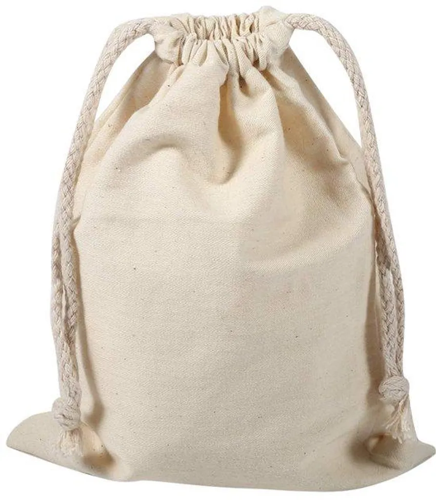 Pochette de rangement en coton blanc 15x20 cm - Lot de 5 petits pochons
