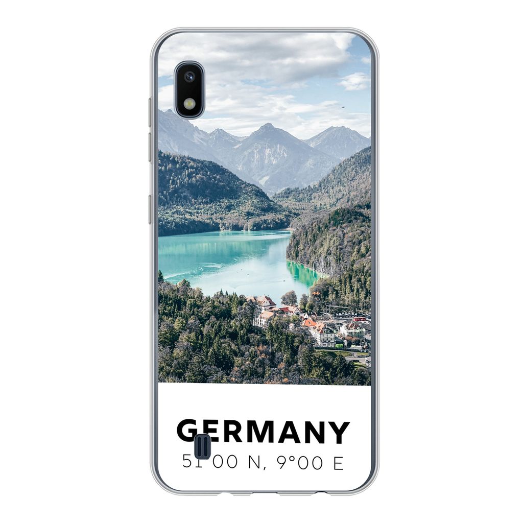 MuchoWow Handyhülle Schutzhülle Hülle für Samsung Galaxy A10 Deutschland - Bergen - Meer Silikon Softcase Handy Hülle - Schutzhülle
