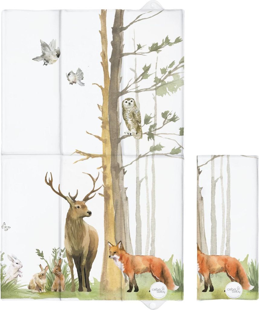 Faltbare weiche Wickelauflage 60x40 Basic Woodland Wickeltisch