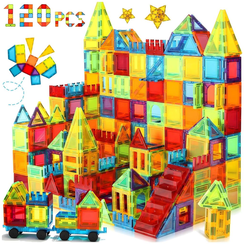 Olvy Magnetische Bausteine 120 Teile – Montessori Produktbild 