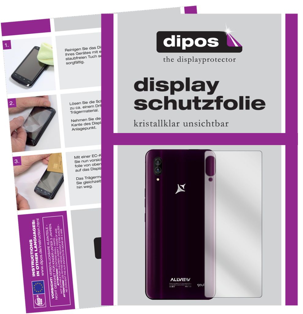 2x Schutzfolie für Allview Soul X6 Xtreme Rückseite klar Produktbild 