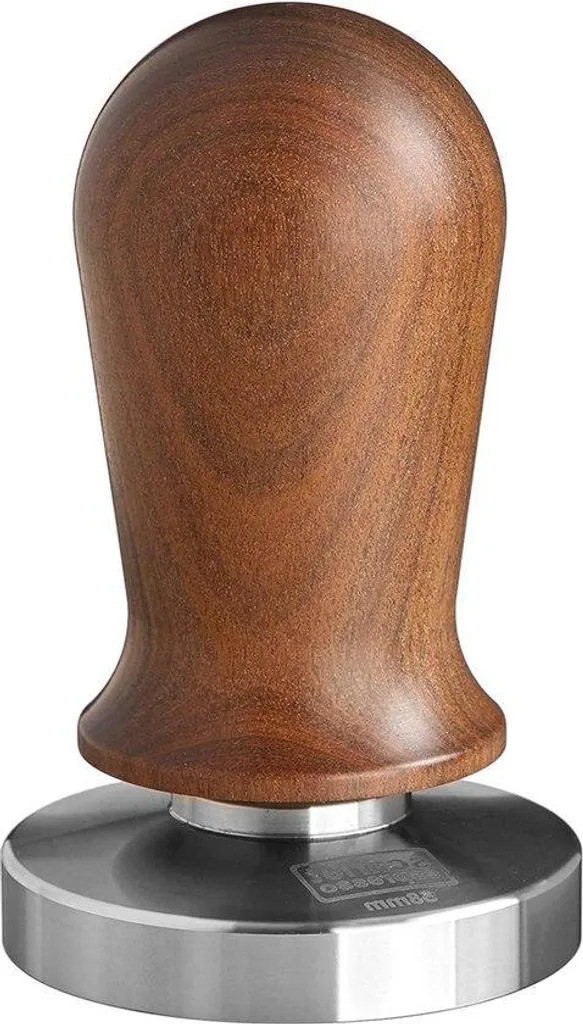 Tampon à café 58,5 mm avec base inox et pression 16 kg - Manche bois