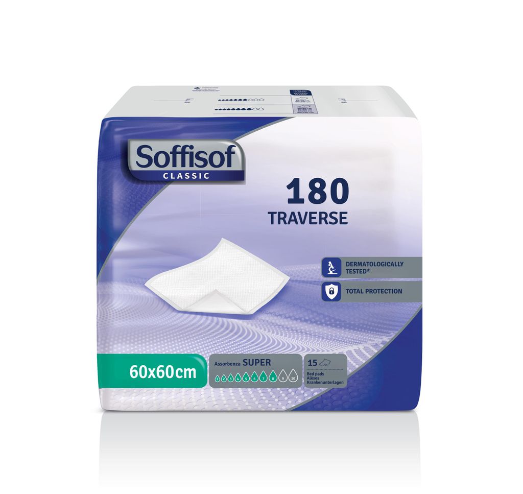 Soffisof Inkontinenz-Bettschutz 60x60 Super - 180x einweg Inkontinenz Bettunterlage - 12 Packungen mit 15 Bettunterlagen, 8 Tropfen - Inkontinenzun...