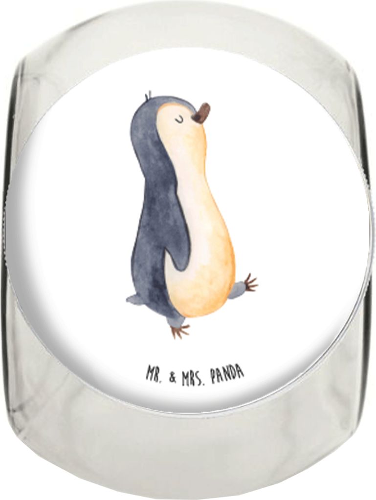 Mr. & Mrs. Panda Bonboniere Pinguin marschieren L 870ml - Weiß - Geschenk, Frischhaltedose, gewürzglas, Stolz, Vorratsbehälter, Teedose, Bruder,...