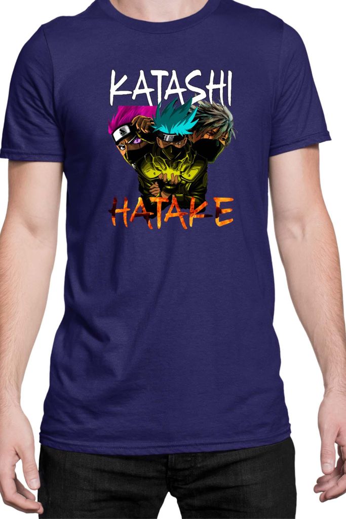 Herren T-Shirt Naruto Kakashi Hatake 09, Man S / Dunkelblau