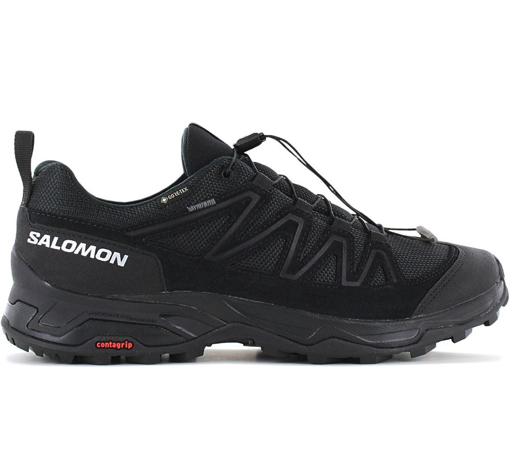 Salomon X Ward Leather GTX - GORE-TEX - Herren Wanderschuhe Schwarz 471823 , Größe: EU 47 1/3 UK 12