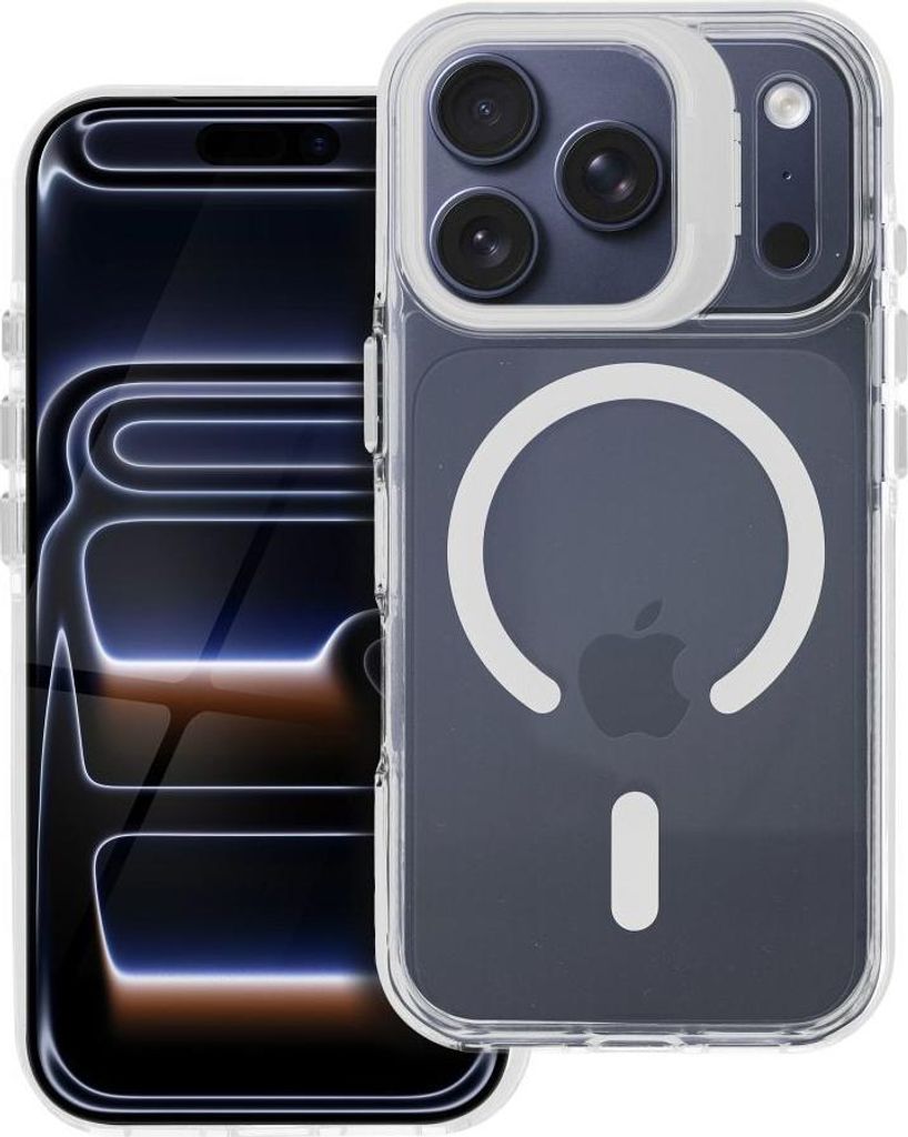 Case passend für iPhone 16 PRO MAX Lens Mag Cover kompatibel mit MagSafe white