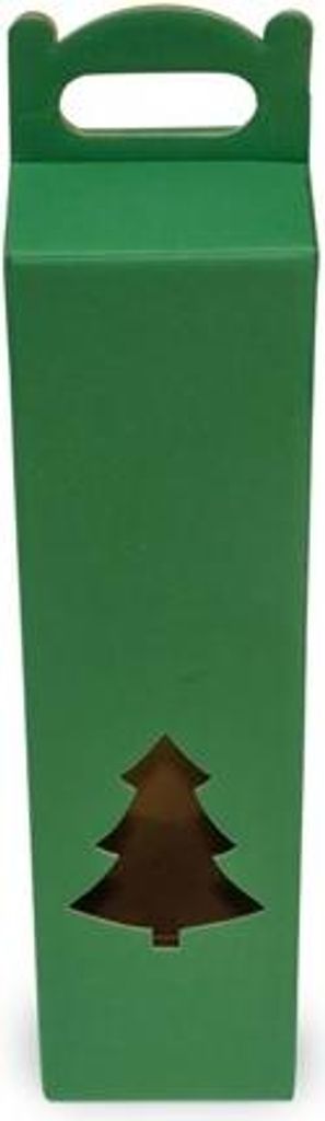 Geschenkbox für Wein, Weihnachtsbaum, grün, 83 x 83 x 320 mm, F217