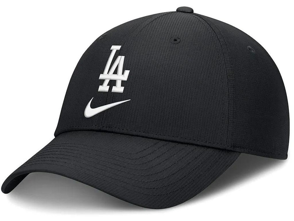 Nike Mlb La Dodgers Primetime Club Structured Uv Poly Ripstop Kappe Schwarz M-L Schwarz M-L