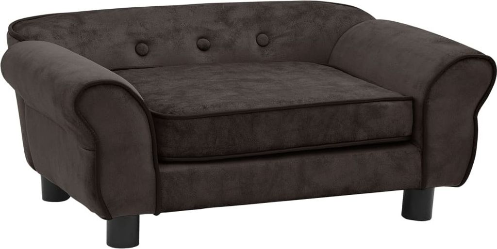 vidaXL Pohovka pre psov hnedá 72x45x30 cm plyš Obrázok produktu 