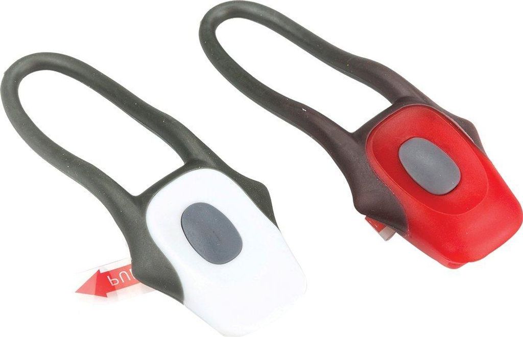 Am Fahrrad Paar rote und weiße LED-Lampen Universelle elastische Befestigung für das Fahrrad