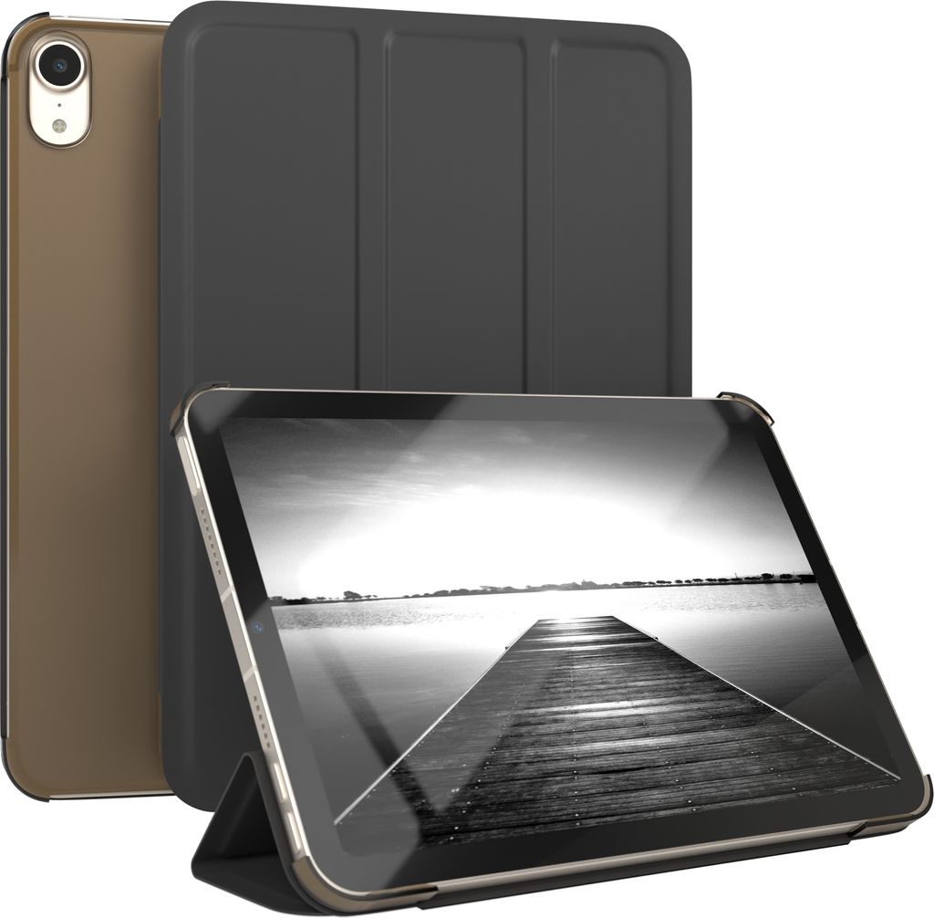 EAZY CASE Smartcase für Apple iPad Mini 6 (2021) Tabletcase Bookcover Smart Flipcase magnetisch Schwarz