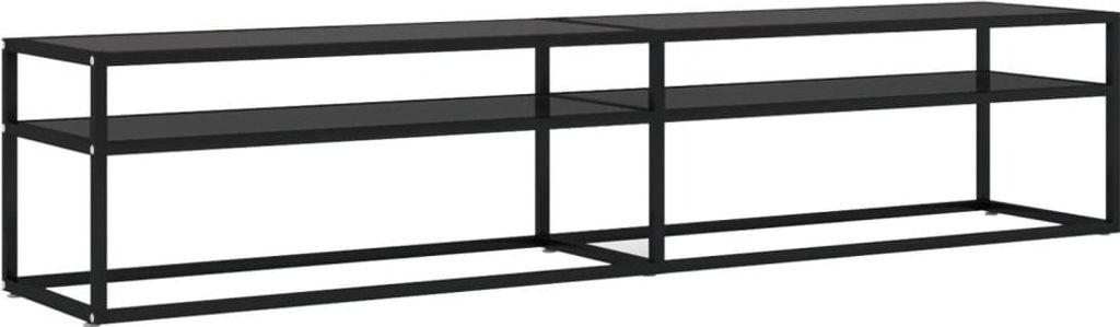 vidaXL TV-Schrank Schwarz 200x40x40,5 cm Hartglas