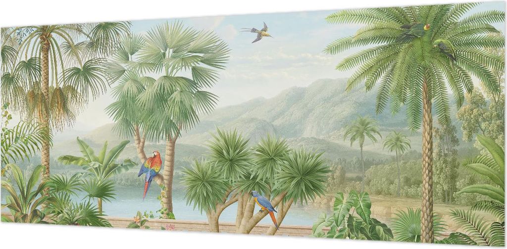 Wandtapete - Dekorative Tapete für Wohnzimmer- Tapetenfolie für Wanddekoration - 208x146 cm - Exotische Landschaft