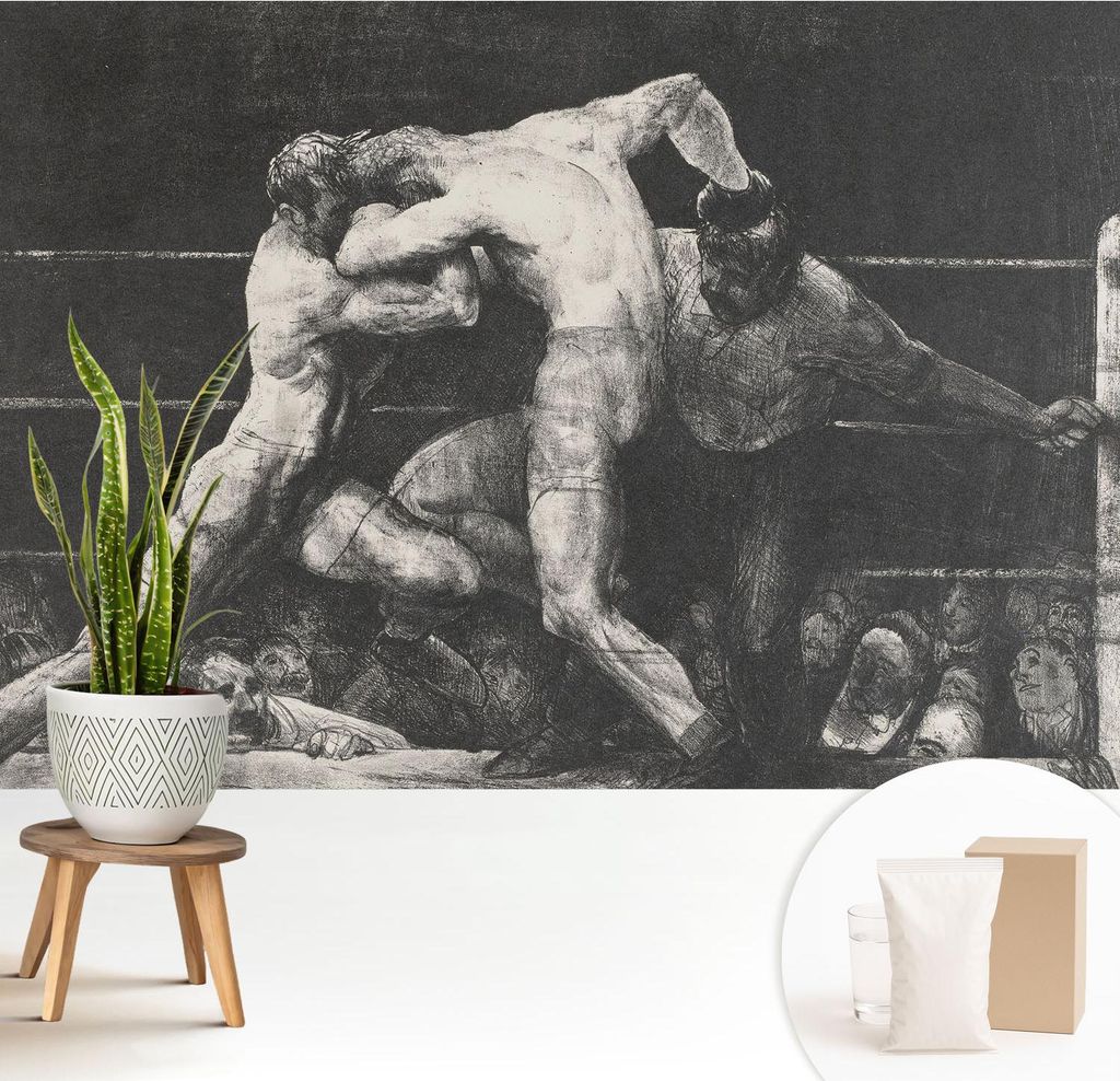 Fototapete - 208x146 cm - Tapete - Wandtapete - Wandbilder - Dekofolie - Tapete Folie - Wand - Dekoration - Wohnzimmer - Boxerduell