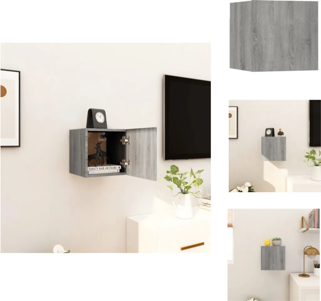 Offerta Mobile TV Parete vidaXL 30x30x30 Grigio Sonoma | Mobili Soggiorno
