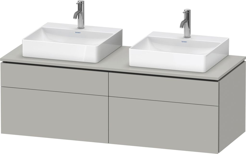Duravit L-Cube Konsolenwaschtischunterbau wandhängend, inklusive Konsolenplatte, 4 Auszüge, für zwei Becken, 1420x482x550mm, LC4872B07070000