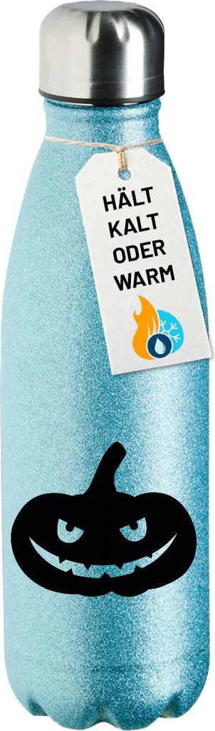 Huuraa Trinkflasche Halloween Kürbis Pumpkin 500ml Blue Edelstahl Wasserflasche Trinkflasche Geschenkidee