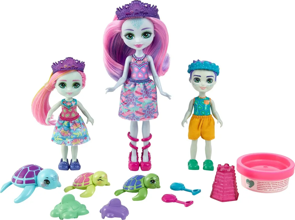 Coffret Coffret Multi-Poupées Enchantimals Famille Tortue de Mer avec 6 Pièces