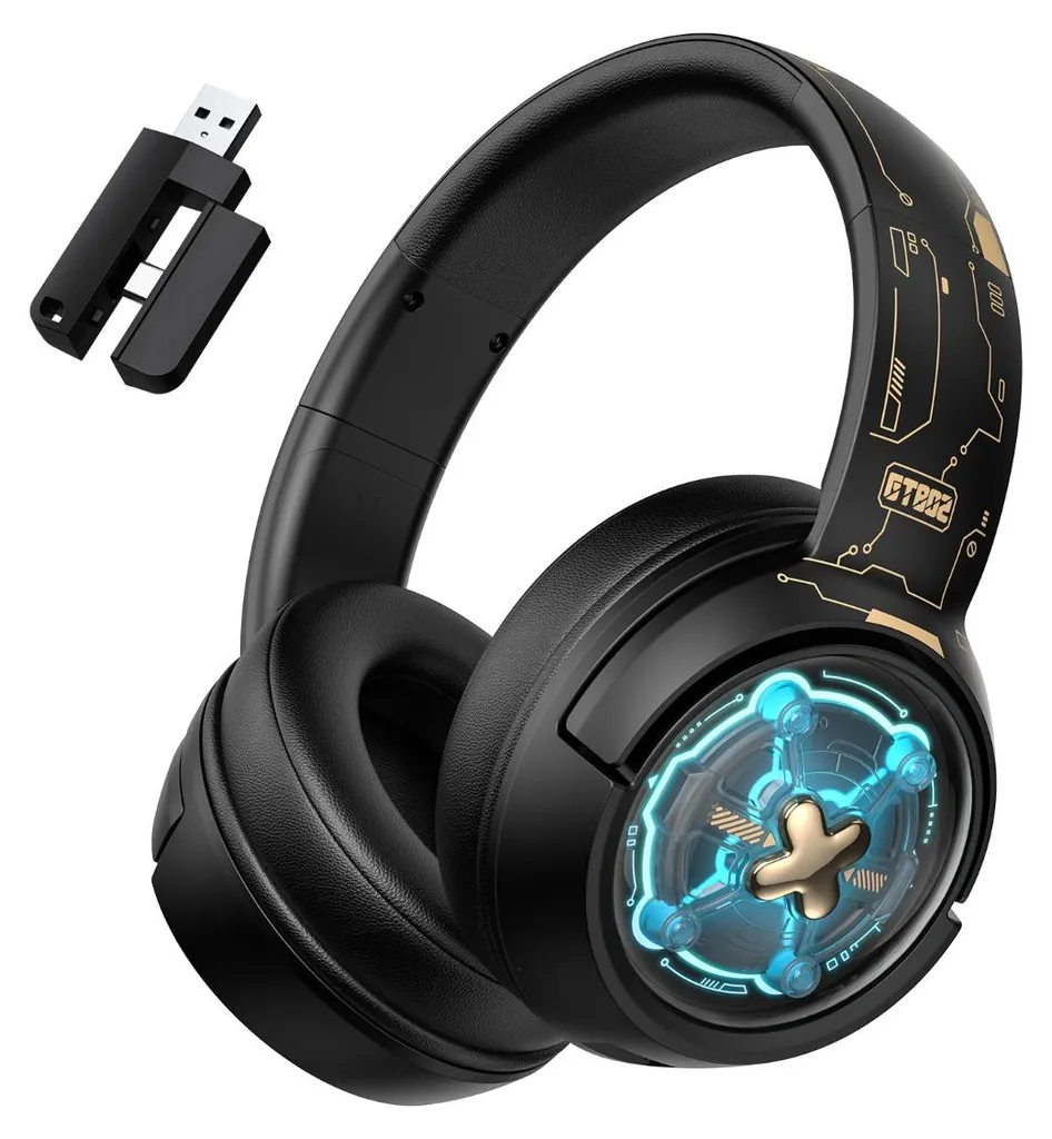 Casque Audio Gamer avec Micro 17cm - Écouteurs Tri-Mode GT802 ABS Noir - 10