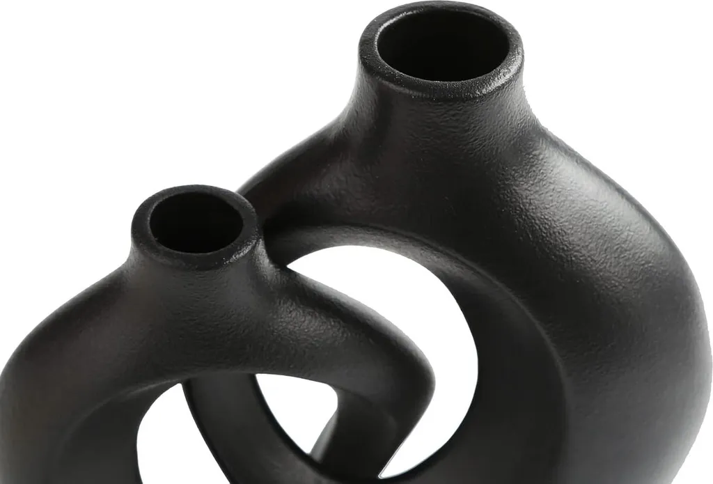 Set de 2 Vases en Céramique Noire Moderne pour Décoration Intérieure