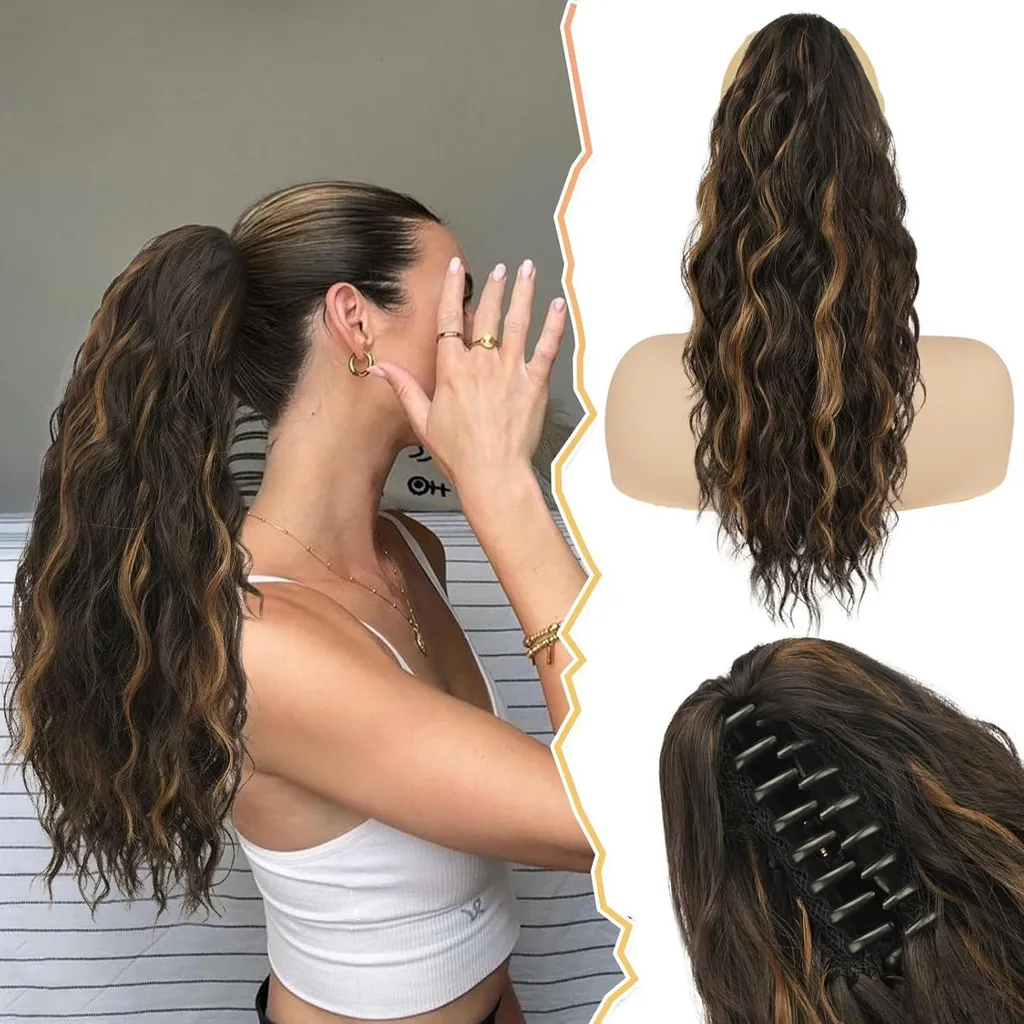 BARSDAR 45cm Ponytail Extension: Ricci Professionali in Fibra Giapponese