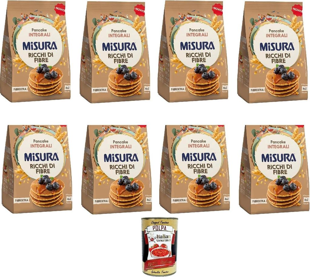 Misura Fibrextra Pancake Integrali 200g, Vollkornpfannkuchen 8x 200g + Italian Gourmet polpa 400gr