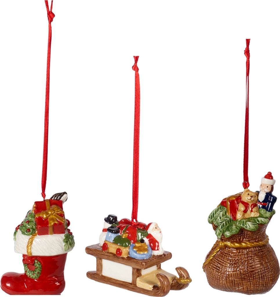 Villeroy & Boch Nostalgic Ornaments, Spezifisches Weihnachtsornament, Porzellan, Mehrfarbig, 63 mm, 175 g, 3 Stück(e)