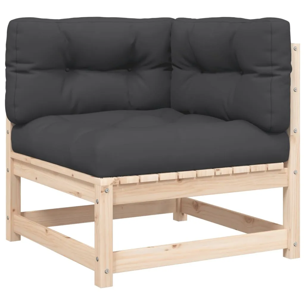 Divano Esterno Angolare in Pino Massiccio: Design Nordico e Comfort