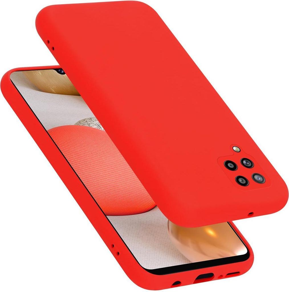 Cadorabo Schutzhülle für Samsung Galaxy A42 4G Hülle in Rot Handyhülle Case Cover TPU Etui