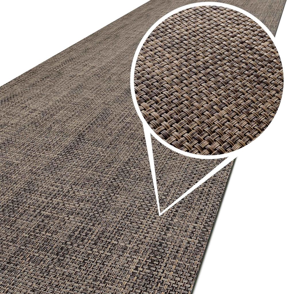 Outdoorläufer Teppich Läufermatte TATAMI Braun Rattan Robust Breite 50cm Länge 400cm