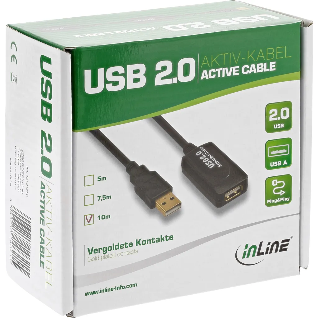 InLine 10m USB 2.0 Attivo - Stop ai Problemi di Connessione! - 2
