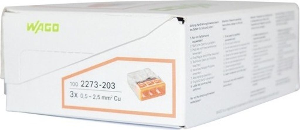 Złączka Instalacyjna Szybkozłączka WAGO 2273-203 na DRUT Zdjęcie produktu 10