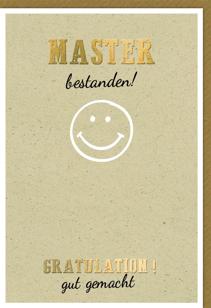 Master - Glückwunschkarte im Format 11,5 x 17 cm mit Umschlag - Smiley