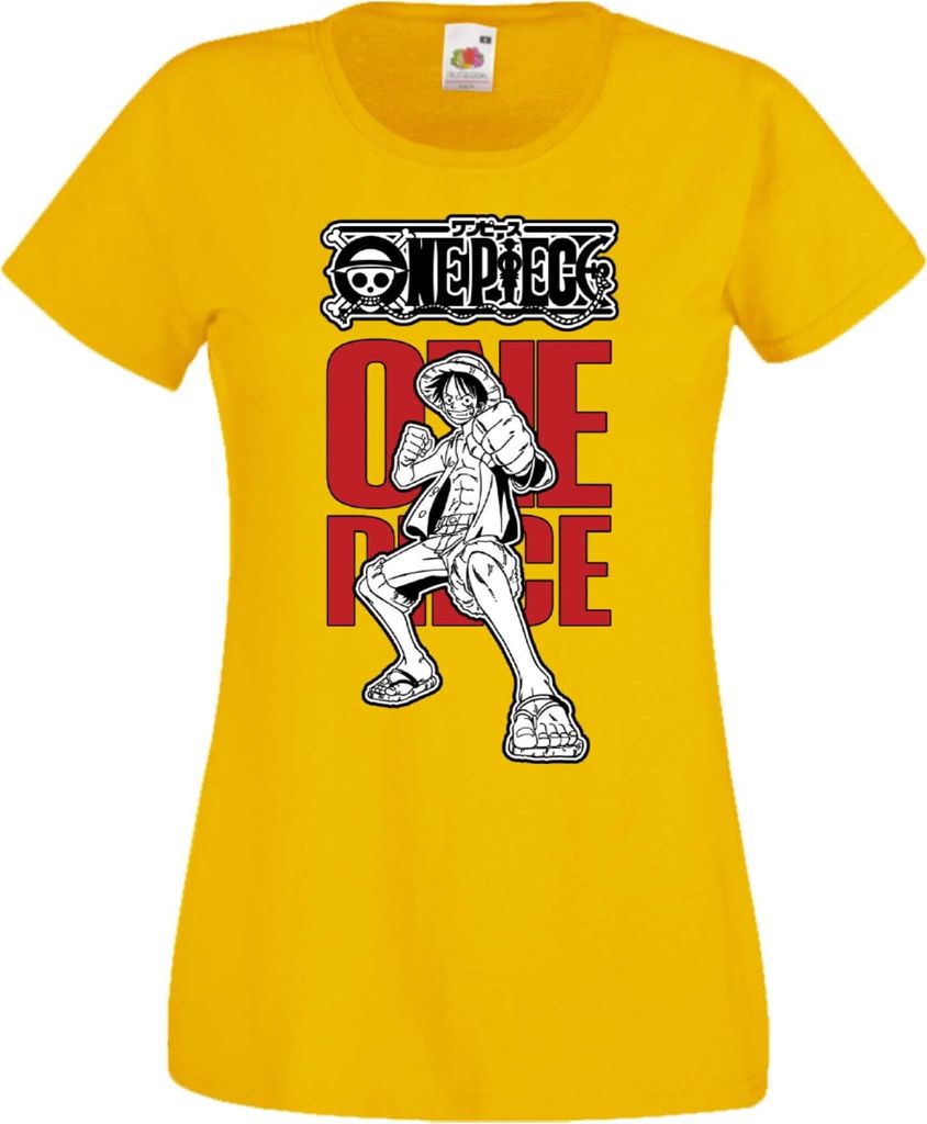 Damen T-Shirt Anime Manga One Manga Piece Anime 04 Pirates, Lady S / Gelb