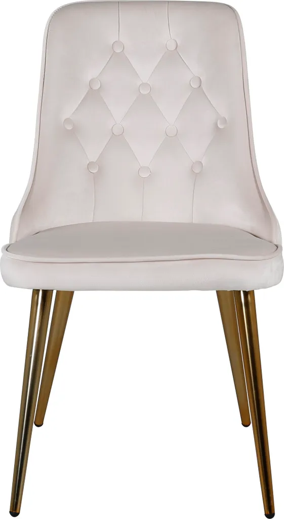 Chaise de table confortable velours beige pour salle à manger moderne