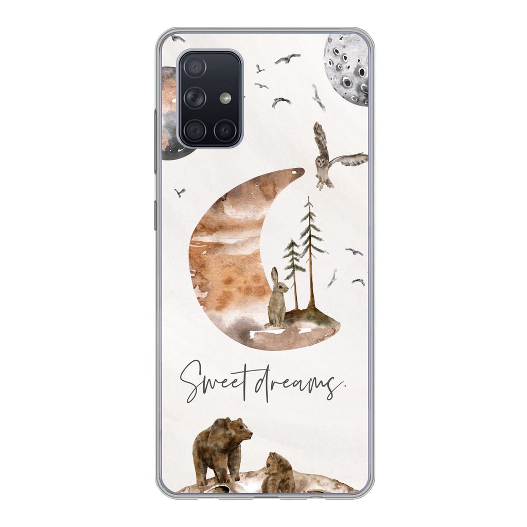 MuchoWow Handyhülle Schutzhülle Hülle für Samsung Galaxy A51 5G Zitate - Kinder - Sprichwörter - Süße Träume - Jungen - Mädchen - Kinder...