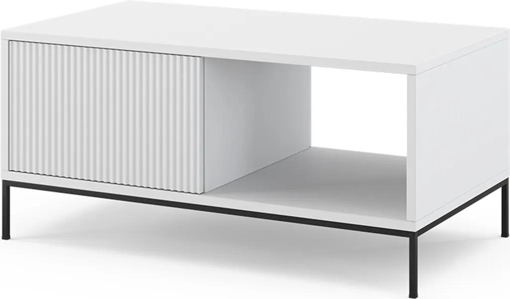 Vicco Tavolino Eliza Bianco 90x50 cm con Cassetto: Design Moderno