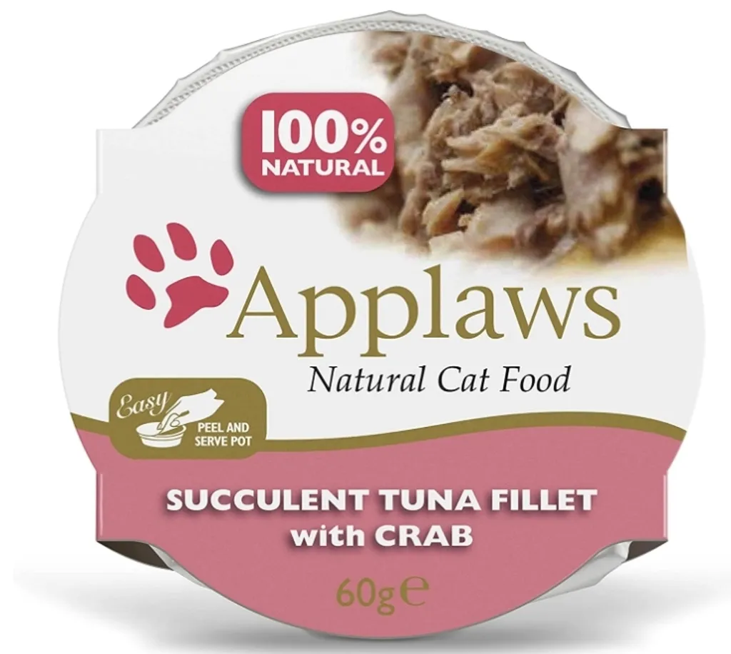 Applaws Vaschette Gatto Tonno e Granchio 60g - 10 Pezzi Naturali