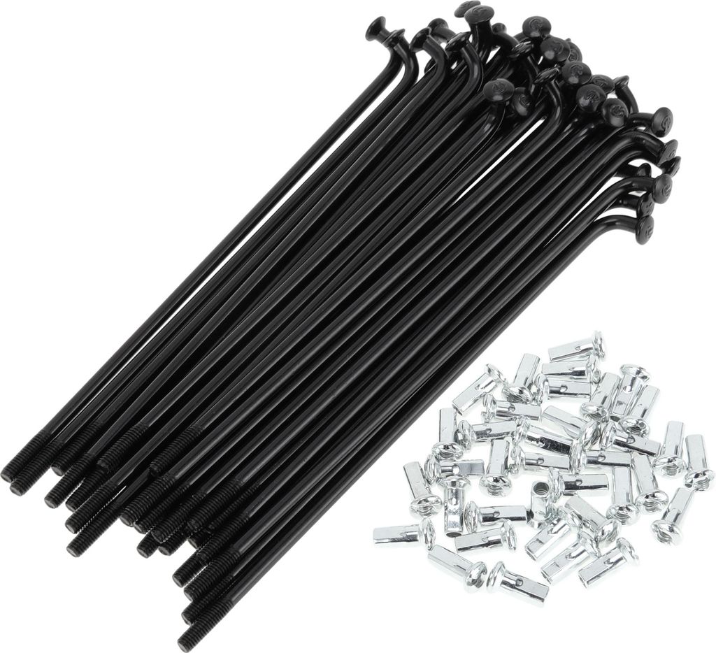 1 Satz Universal-Fahrradspeichen 12G 109mm Länge Fahrradrad Speichen Nippel Schwarz Kohlenstoffstahl