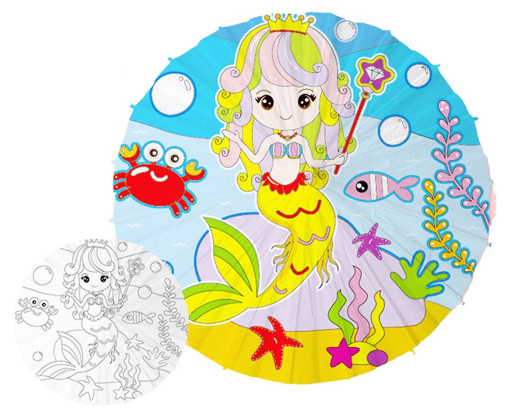 40/60 cm DIY Handbemalter Papierschirm im chinesischen Stil, dekorativer weißer Ölpapierschirm mit Holzgriff, Malset für Kinder, orientalischer ...