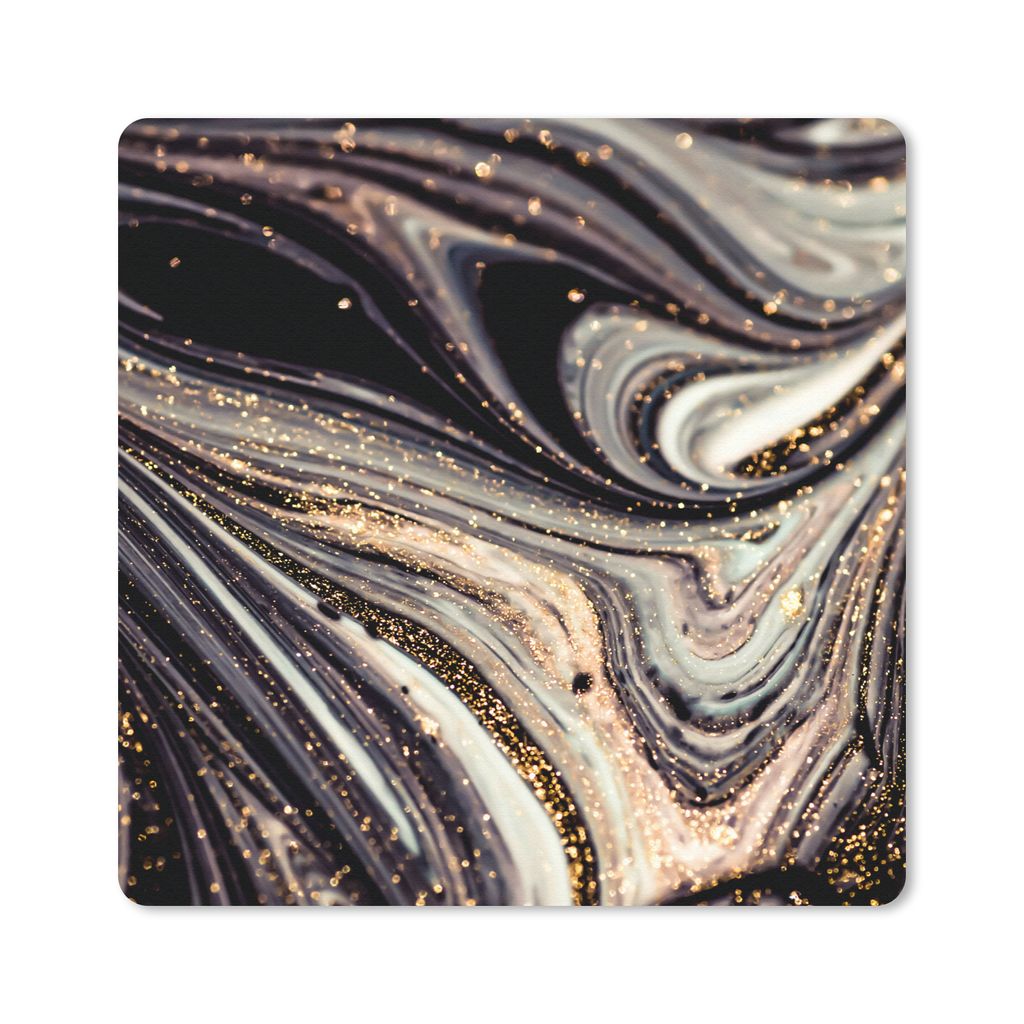 MuchoWow® Mauspad Mousepad Marmoroptik - Schwarz - Gold - Produktbild 